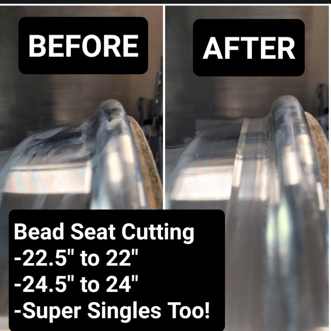 Bead seat cutting, before and after